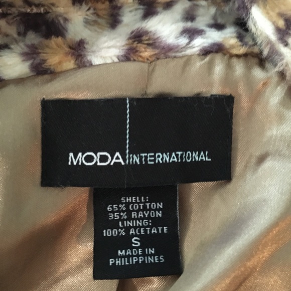 Moda VS Leopard Faux Fur Cropped Jacket S - Picture 5 of 6
